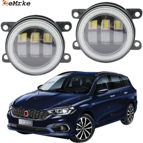 2X Led Angel Eye DRL for Fiat Tipo Estate/ Hatchback 357 2016 2017 2018 2019 LED Fog Lights Lamp Lens Daytime Running Light 12V