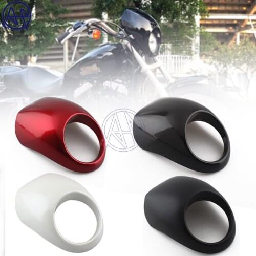 4colors Front Cowl Fork Headlight Fairing Mask With Hardware Fly Screen Racer Flyscreen Visorfor Bright Black For Harley Dyna