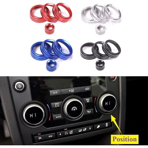 JEAZEA 4pcs Air Conditioning Knob Aluminum Volume Control Knob Trim Cover For Land Rover Discovery Sport 2015-2017 2018 2019