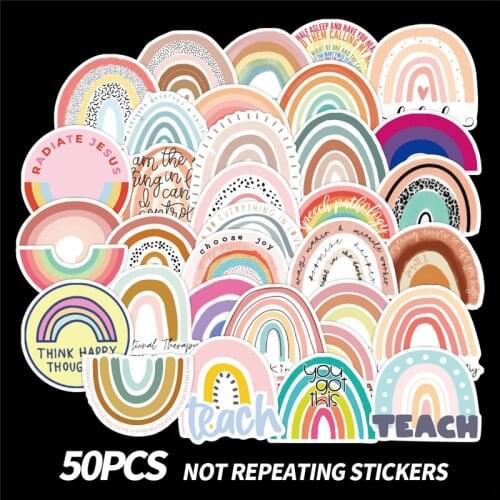 50 Rainbow Bridge Small Fresh Graffiti Stickers Luggage Car Computer Water Cup Waterproof Stickers
