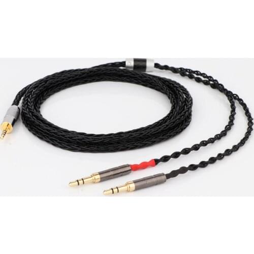 8Cores 2.5mm to 2*3.5mm Balanced Upgrade Cable For Denon AH-D7200 AH-D5200 d9200 Headphone