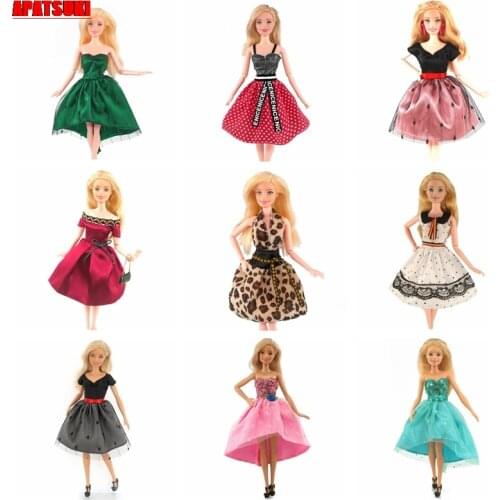 9pcs/lot Fashion Doll Dress For Barbie Doll Clothes For Barbie Dolls Outfits 1/6 Dollhouse Accessories Toys For Children Gifts