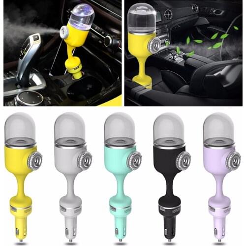 Mini Car Humidifier, Cool Mist Car Air Refresher Diffuser with 2 USB Charger Adapter, Car Essential Oil Aromatherapy Diffuser