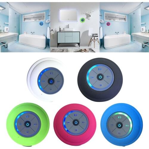 Q9 Bluetooth Shower Speaker about with Built-in Mic with LED Mood Lights FM