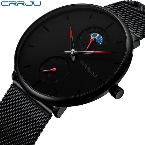 CRRJU Men Watch Men 24 Hour Sport Luxury Ultra-thin Mens Watch Fashion Waterproof Male Clock Relogio Masculino Reloj Hombre