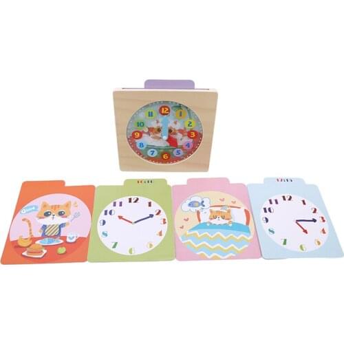 3-6 Years Old Digital Wooden Clock Toddler Early Education Cognitive Child Work Time Cognitive Intelligence Toy