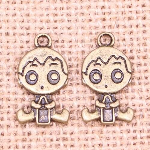40pcs Jewelry Charms baby boy 24x13mm Antique Bronze Plated Pendants Making DIY Handmade Tibetan Bronze Jewelry