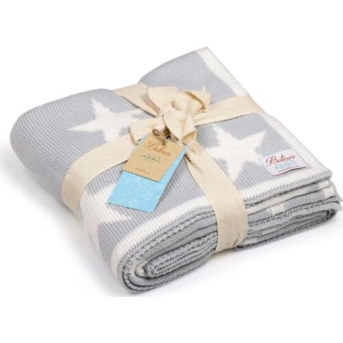 Unisex Blue Knit Baby blanket 90x90 cm