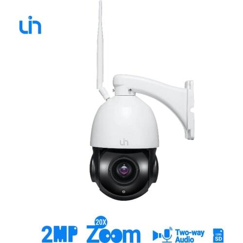 UIN 2MP IP Camera WiFi 20x Zoom WiFi PTZ Rain Proof IP66 Wireless Security Camera with Built-in Two-way Audio Microphone