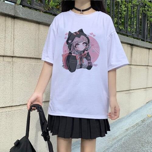Kawaii women T-shirt Japanese cartoon short-sleeved anime shirt casual hip-hop Harajuku tops Ulzzang summer Vintage clothing