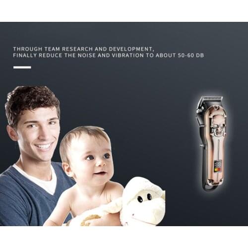 Kemei hair trimmer KM-2618 rechargeable hair clipper haircut machine oil head clipper carving hair line white pushing LCD