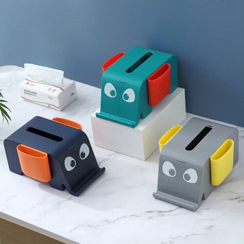 Creative multifunctional tissue box desktop small debris storage box cartoon kitchen toilet paper roll paper storage box rack