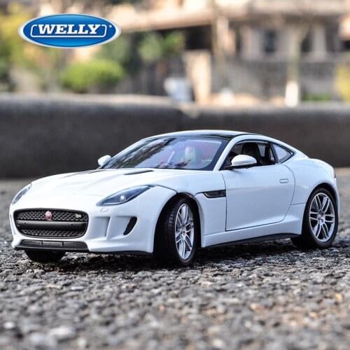 WELLY 1:24 Jaguar F-Type white car alloy car model simulation car decoration collection gift toy Die casting model boy