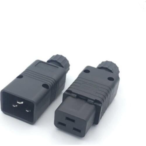 Female Male 16A 250V CE Copper IEC320 C19 C20 PDU UPS Power Receptacle Outlet AC Electrical Cord Connector Removable plug socket