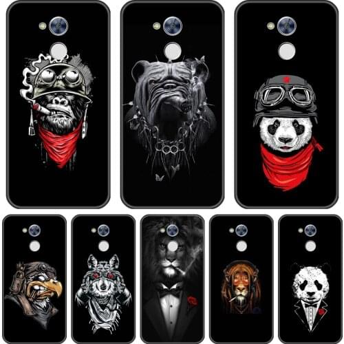 Soft Phone Case For Huawei Honor 6A 4C 5C 6C Pro Black Dog Cool Panda Wolf Silicone Back Cover For Huawei Honor 6 5A 4X 5X 6X