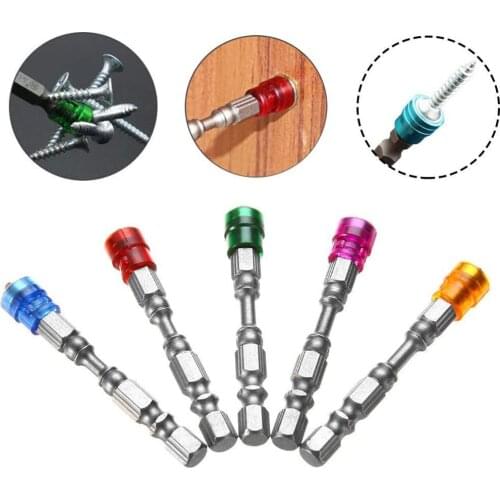 5Pcs 1/4 Inch Hex Shank S2 Alloy PH2 Phillips Single Head Magnetic Screwdriver Bits Anti-Slip Drywall Electric Screwdriver Set