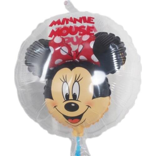 Disney Transparent double-layered balloons Mickey aluminum foil balloons Birthday party wedding decoration with bubble balloons