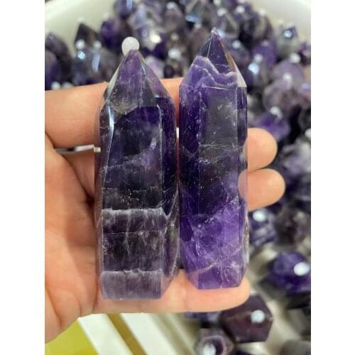 Natural Dream Amethyst Quartz Crystal Stone Point Healing