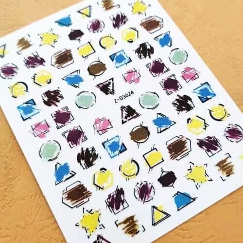 Newest Z-D3624 3D nail sticker back glue nail decals Japan Korea type DIY decoration for nail wraps