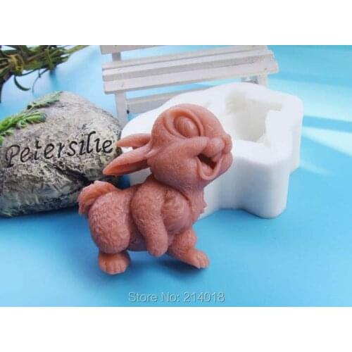 New Arrival Silicone Mold Cute Rabbit Handmade Soap Mold Fondant Silicon for Cake Decorations Aroma Stone Moulds Silicone Rubber
