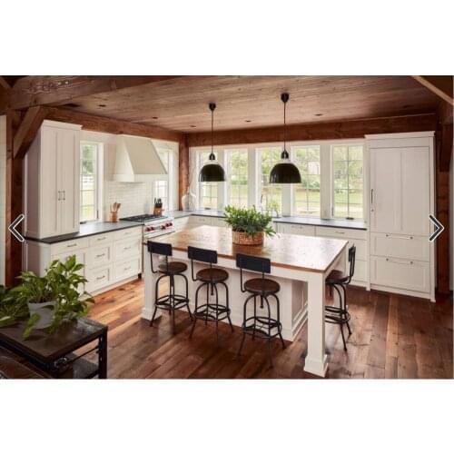 New design solid wood kitchen cabinets white solid wooden door s2007