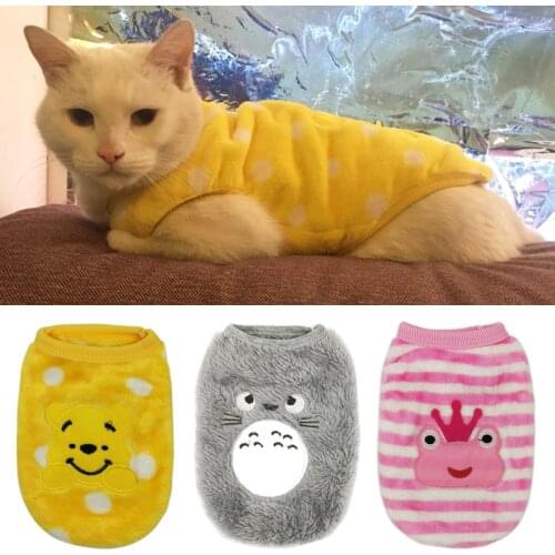 Autumn Winter Warm Pet Cat Clothes For Cats Sphynx Soft Fleece Kitten Kitty Coat Jackets Cute Cartoon Cat Costumes Pets Clothing
