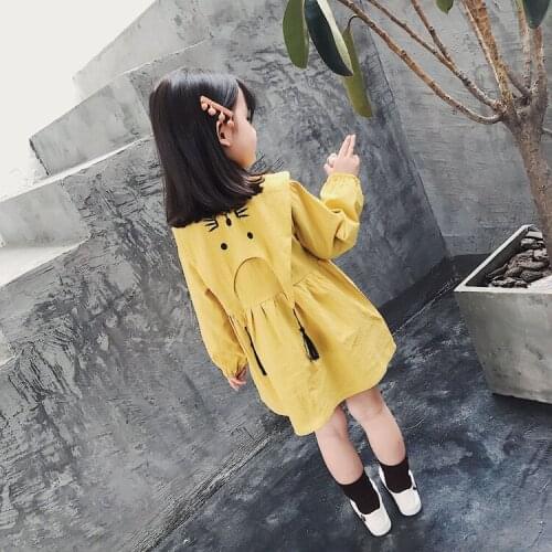 Baby Girl Cartoon Dress 2019 Autumn New Toddler Infant Kids Dresses for Girls Baby Long Sleeve Ruffle Cute Dress Vestido Infant