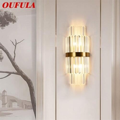 OUFULA Simple Wall Lamp Modern LED Indoor Crystal Light Sconces Fixtures Decorative For Home Bedroom