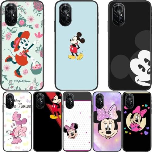 Calling Mickey Minnie Mouse Clear Phone Case For Huawei Honor 20 10 9 8A 7 5T X Pro Lite 5G Black Etui Coque Hoesjes Comic Fas