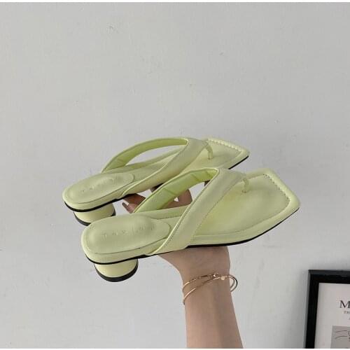 New Slippers Women Summer 2021 Fashion Candy Colors Clip Toe Platform Slipper Ladies Sandals Dress Party Slides Female