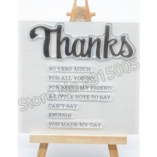 Thanks Scrapbook DIY photo cards account rubber stamp clear stamp transparent stamp 10x10cm CS2207