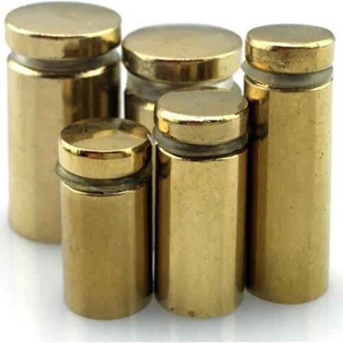 12mm Dimater Golden Color steel glass standoff screw from China 20pcs/bag