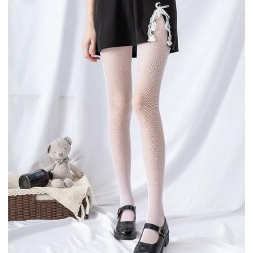 Student Tights Women Sexy Fishnet Stockings Fish Net Long Pantyhose Lolita Tights White Lingerie Lady Gothic Thigh High Stocking