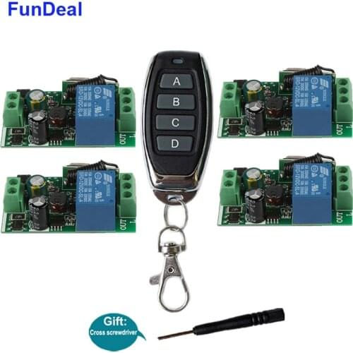 FunDeal 433Mhz Universal Wireless RF Remote Control Switch AC 110V 220V 1CH Garage Night Light Receiver & 433 MHz Remote Control