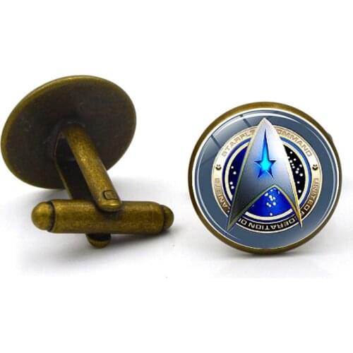 Star Trek Cufflinks Trendy Mens Unisex Gifts Fashion High-end Shirt Suit Buttons Time Gem Classic Business Cuff Links