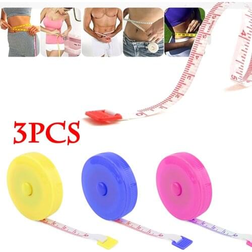 1/3 Rolls Creative Retractable Ruler Tape Measure 60inch Sewing Cloth Dieting Tailor 1.5M Color Random