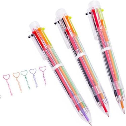 1pcs Sell Six Kinds of Color Ballpoint Pens Student Ball Point Pen School Office Supplies Learning Stationery Wholesale