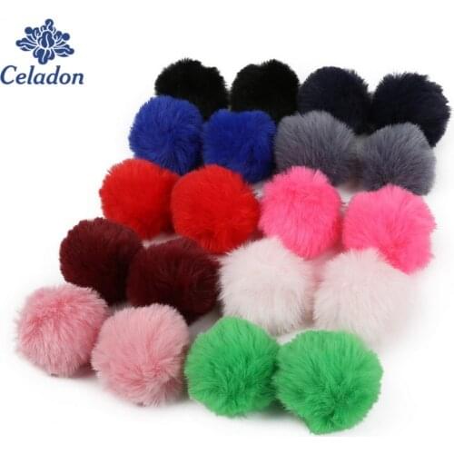 18pcs/lot Fake Fur Hair Ball Plush Fur Keychain Pompom Charms Key Ring Pendant for DIY Jewelry Bags Clothing Accessories