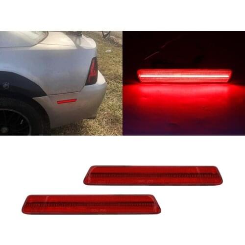 2PCs Fits For Ford Mustang 1999 2000 2001 2002 2003 2004 Led Rear Bumper Reflector Marker Lights OEM: XR3Z-15A448-AA