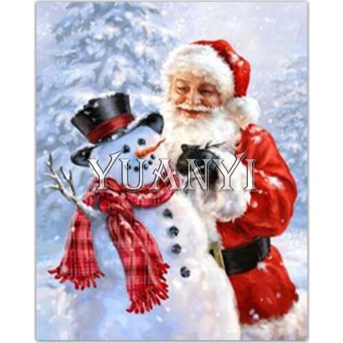 5D DIY Diamond Painting Full Square Christmas Snowman Diamond Embroidery Cross Stitch Full Round Diamond Mosaic Santa Claus