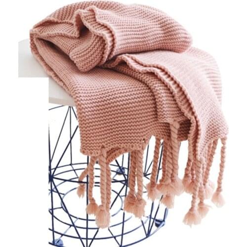 American lunch break sofa blanket air conditioning blanket photo props knitted shawl