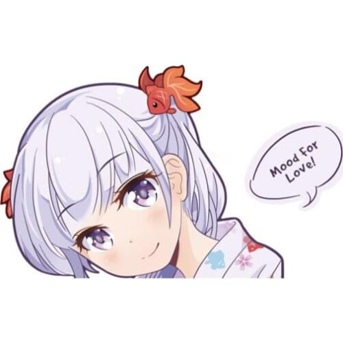 Anime Japanese Girl & Boy Cartoon Figure Car Sticker Window Japan Style Car-Styling Cute Laptop Cup Accessories KK 14x9cm