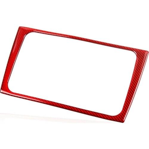 Center Console CD NAV Panel Cover Frame Trim Sticker Carbon Fiber for Golf 6 MK6 2008 2009 2010 2011 2012 (Red)