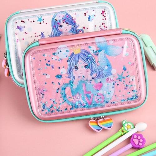 Premium Large Pencil Case Buil-in 2 Mesh Pockets 6 Pencil Slot Large Staionery Storage Case Birthday Gift for Kids