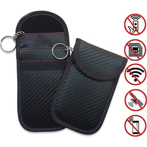 Faraday Card Car Keys Case FOB Signal Blocker Bag RFID Shielding Key Credit Card Bags Organizer for Privacy Protection BAG1042