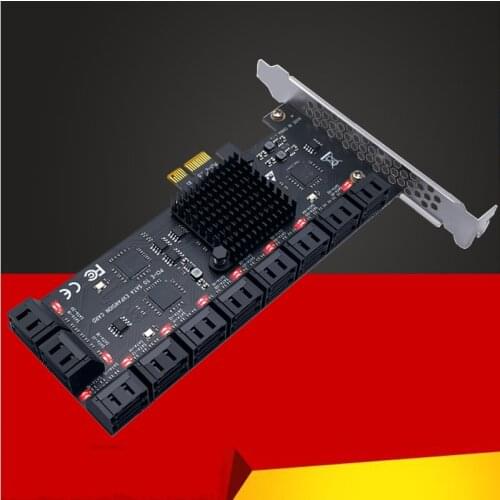 Chia Mining 20 Port SATA 6Gbps to PCI Express Controller Expansion Card PCIe to SATA III Converter PCIE Riser Adapter for PC NEW