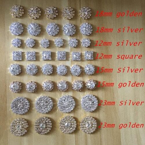 CJSIR 10Pcs Silver Tone AAA Clear Crystal Rhinestone DIY Invitation Embellishments Flatback Buttons Hair Accessories Decors