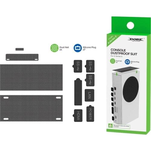 For Xbox Series X/S Console Dustproof Suit Silicone Dust Plug Pack Protector Dust Proof Mesh Filter Jack Cover Stopper Case Kit