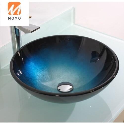 Eco-friendly Upc Design Tempered Bathroom Hand Washing Glass Sink