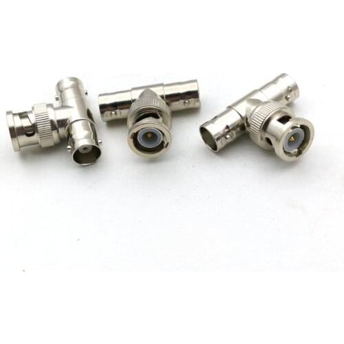 50pcs BNC T/Y Female~Male~F Jack cable splitter FMF Adapter Video/RF/Camera/CCTV